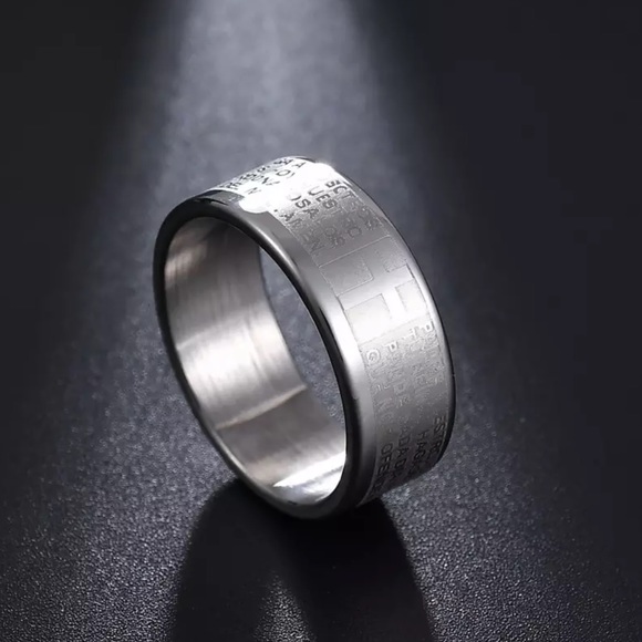 Silver Lord's Prayer Cross Ring 8mm Men’s Women’s - Picture 3 of 5